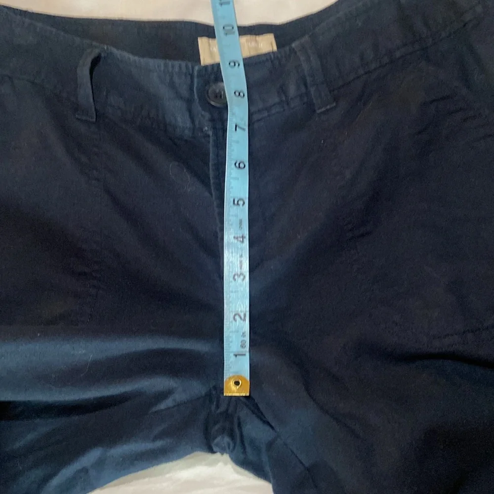 Banana Republic Linen Martin Fit Flat Front Straight Leg Pant, Navy Blue Size 6